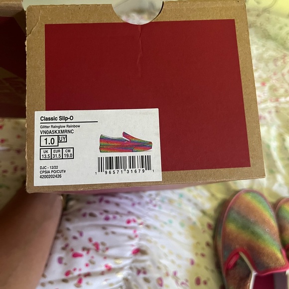 Vans Classic Slip on Rainbow Glitter never worn - Picture 3 of 6